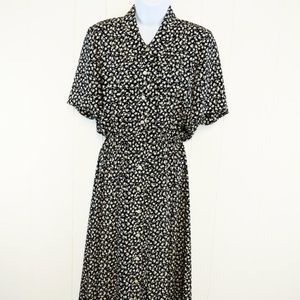 Vintage Liz Claiborne Navy Floral Maxi Dress 6P